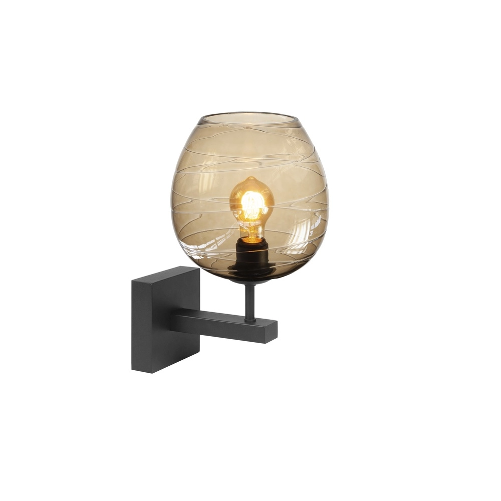 Wandleuchte Fantasy schwarz mit Goldglas Highlight
