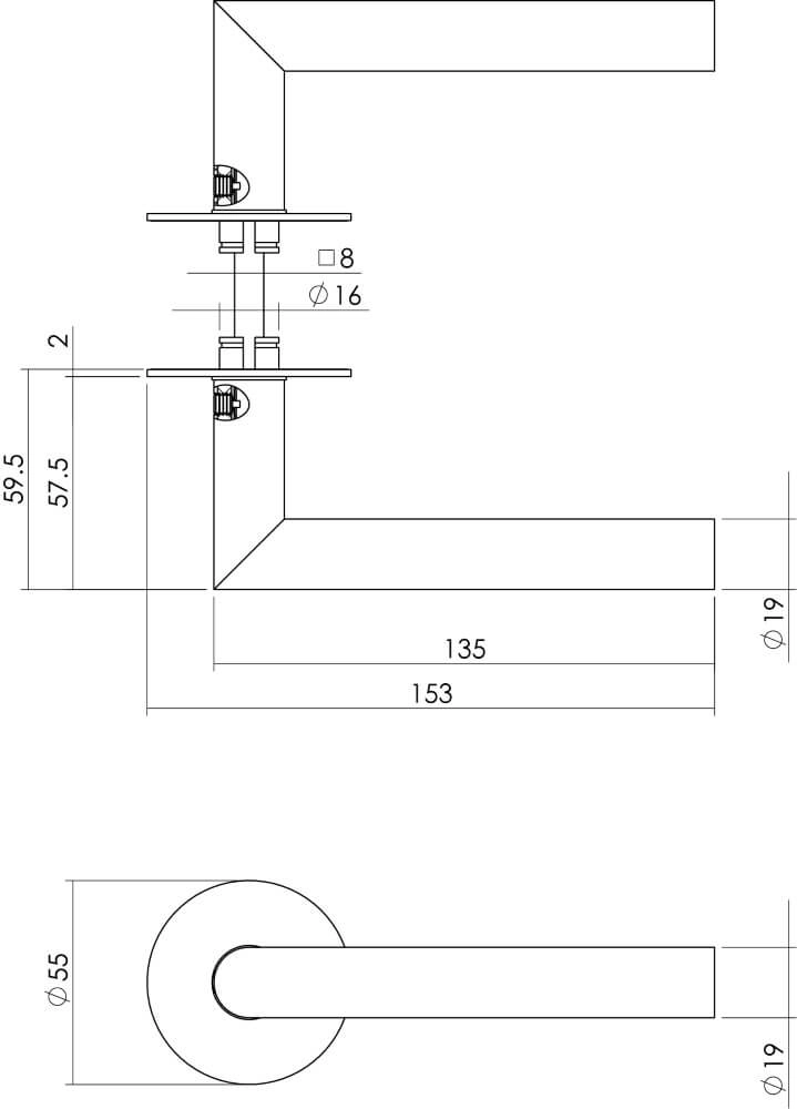 Fester Türgriff Jura selbstklebende Rosette schwarz Intersteel 8714186428597