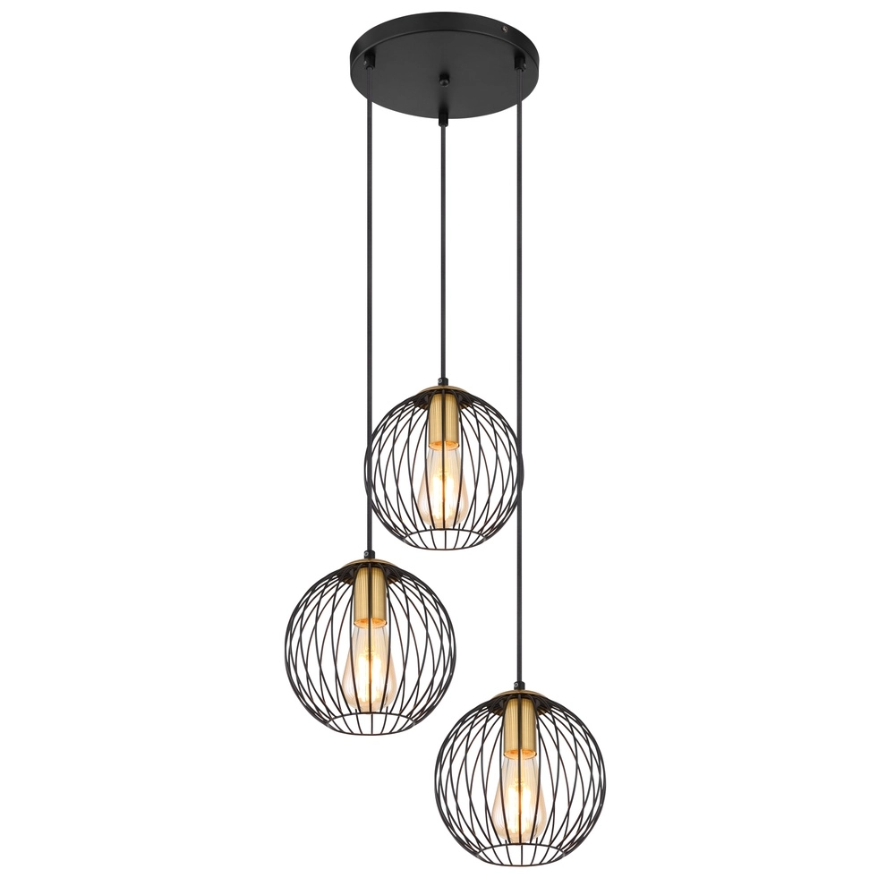 Schwarze Drahtlampe Eusebius Konstruktion