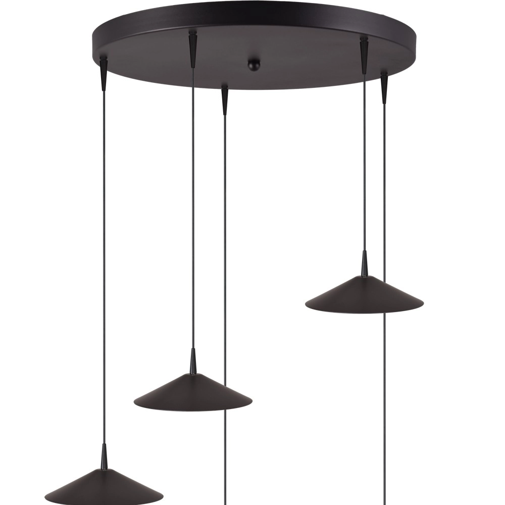 5-Licht Pendellampe Ceppo schwarz Ø 22 cm rund Masterlight 8718121358758