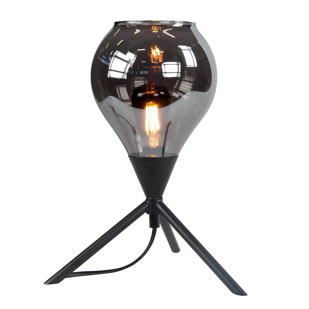 Tischlampe Cambio schwarz mit Rauchglas
