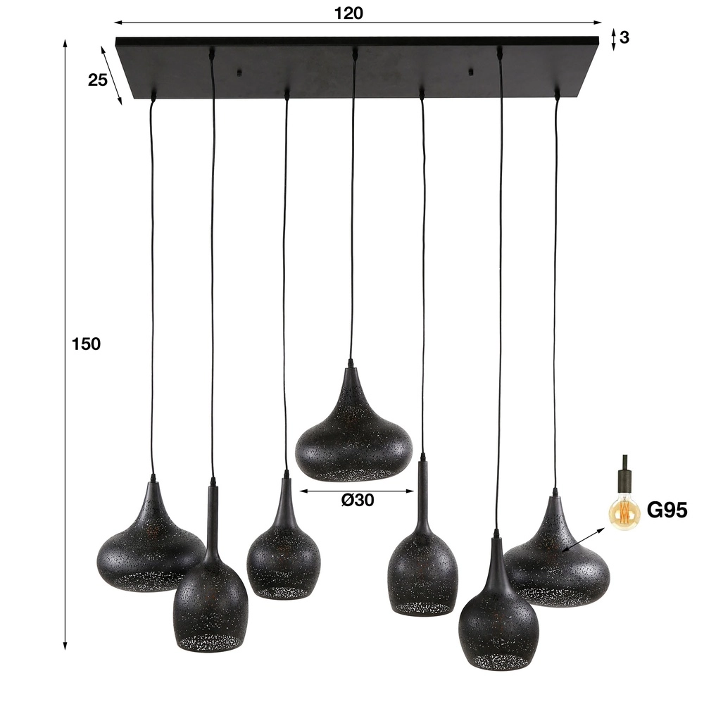 Esstisch-Pendellampe Zip 7x E27 Lyora 8716803512962