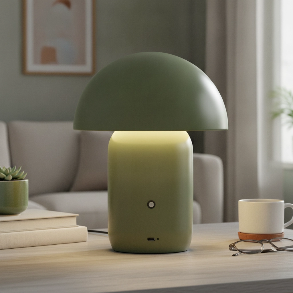 Design-Tischleuchte Pois wiederaufladbar grün