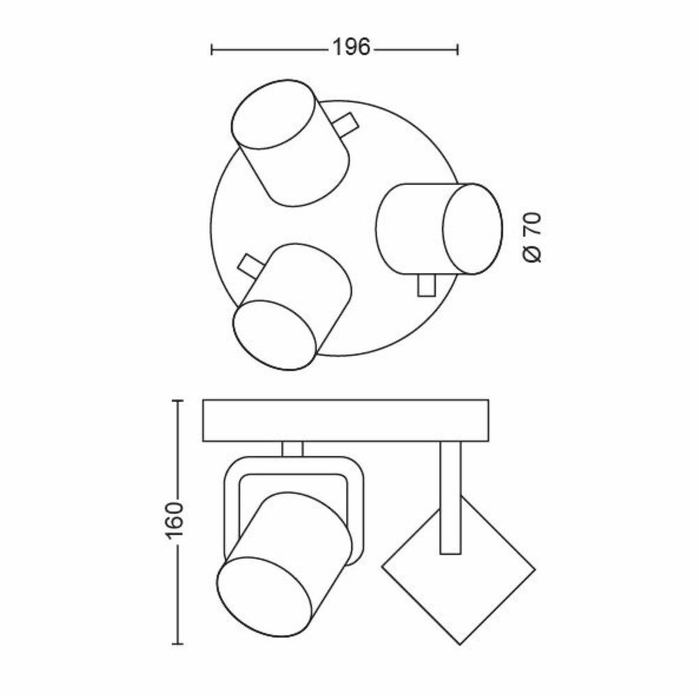 Strahler Byrl 3-Licht-Schwarz Philips 8718696170212