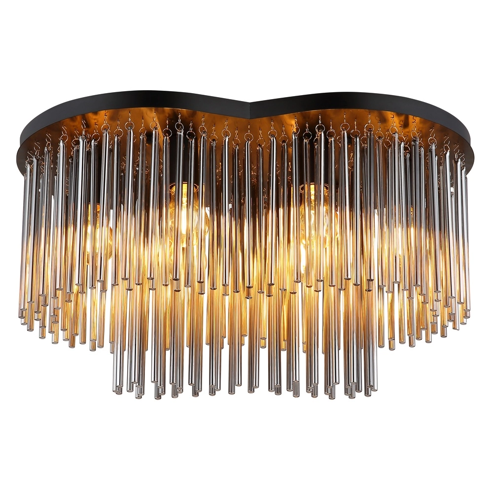 Deckenlampe Gorley Schwarz mit Glasstangen Globo 9007371528622