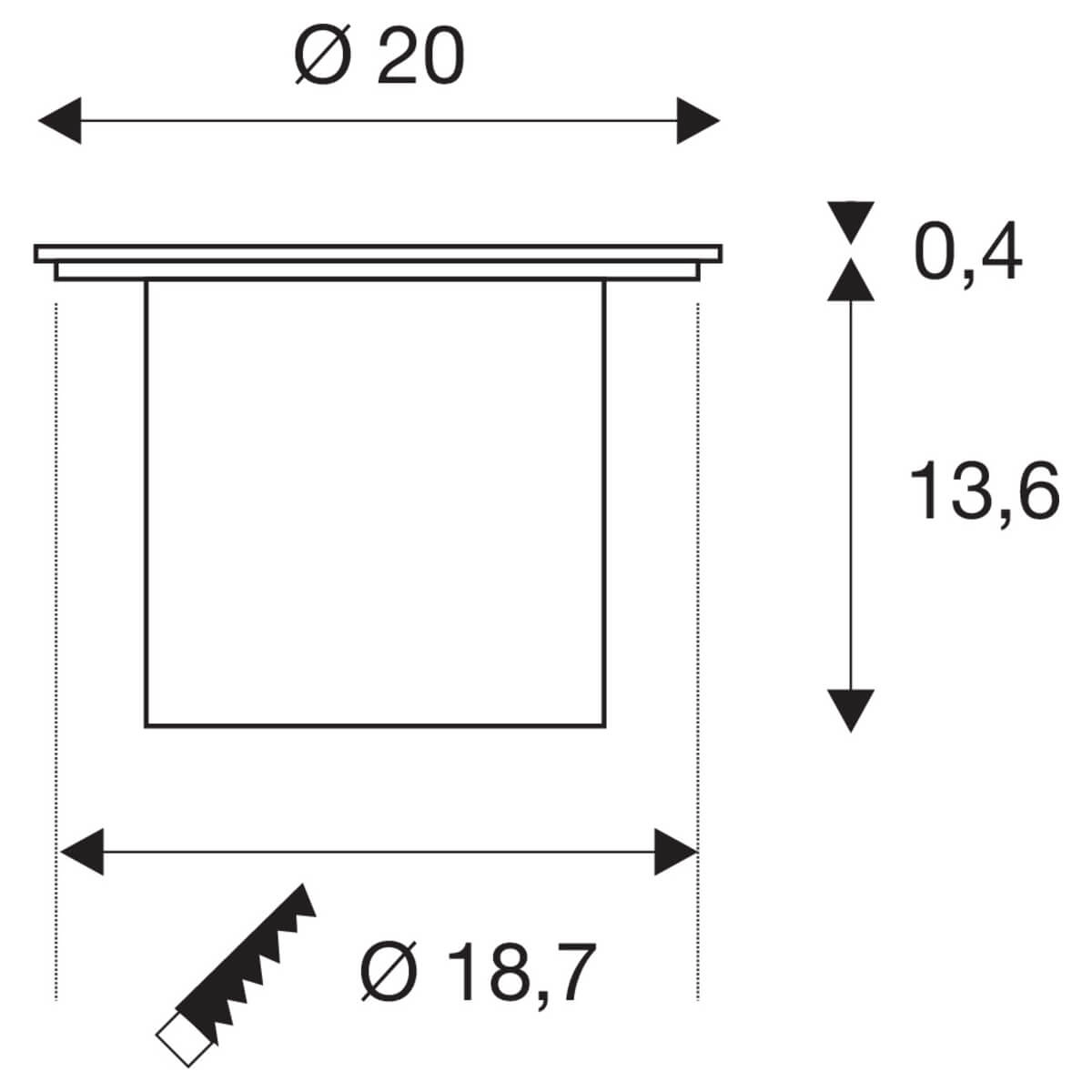 Heller LED-Bodenstrahler Rocci runden SLV 4024163262095