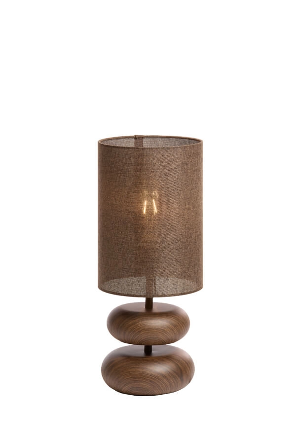 Tischlampe Danialo Holz mit Braun 50cm Light & Living 8717807759575