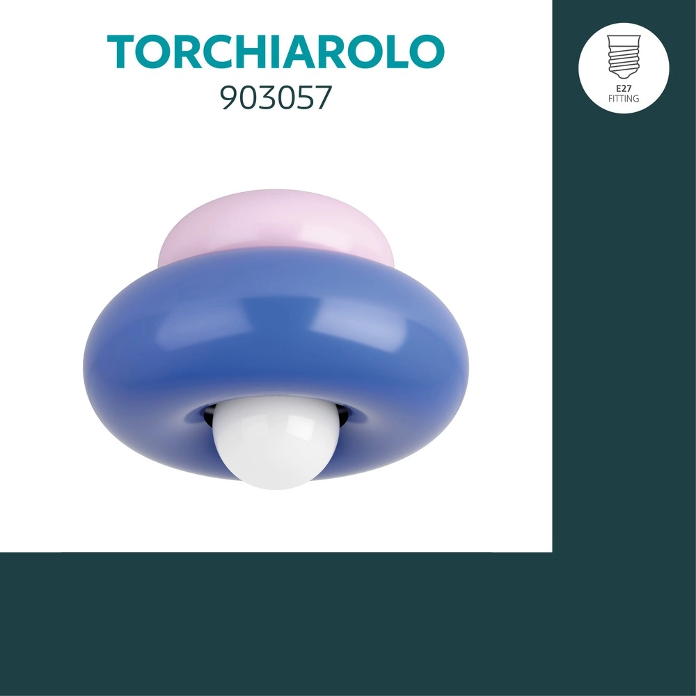 Design-Deckenlampe Torchiarolo Rosa mit Blau