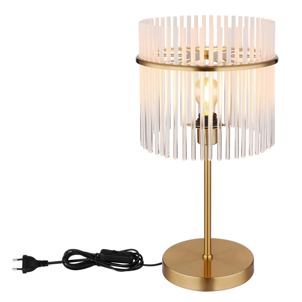 Goldene Tischleuchte Gorley mit Glas Ø 30cm Globo 9007371475018