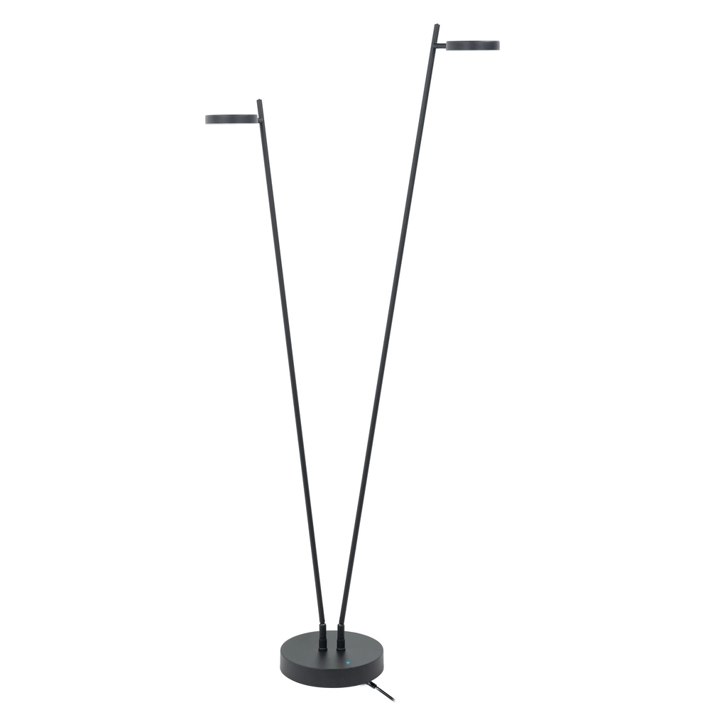 Design-Stehleuchte Round Move + battery Schwarz wiederaufladbar 2-flammig