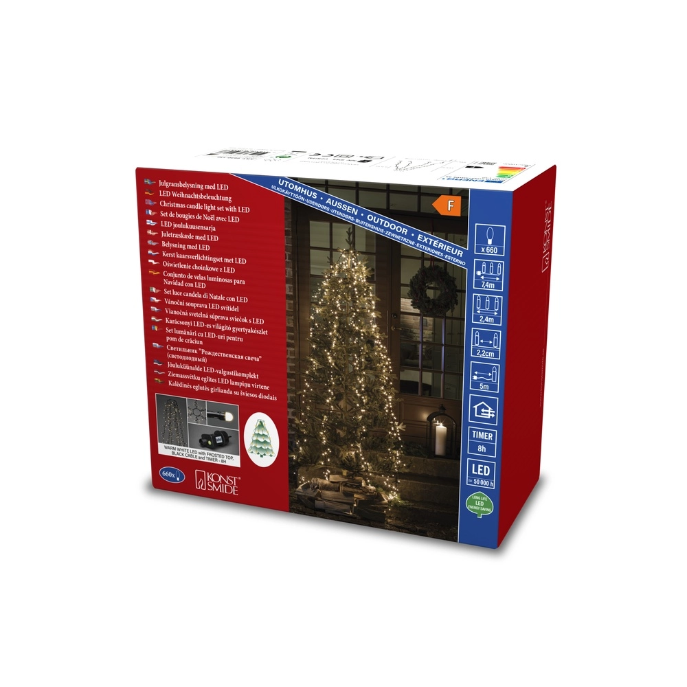 Beleuchtungsset 240cm - 6x 110 led - 2700K frosted für den Weihnachtsbaum KonstSmide 7318306650137
