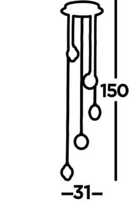 Hängelampe Quartz Loft 5-Licht Chrom Searchlight 5053423185408