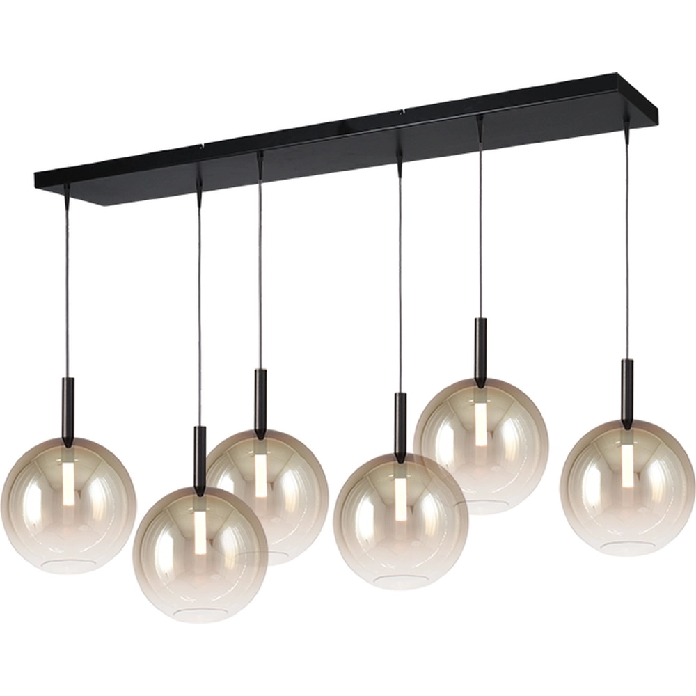 6L Pendellampe Ø24cm Lido Ball mit goldverblasstem Glas