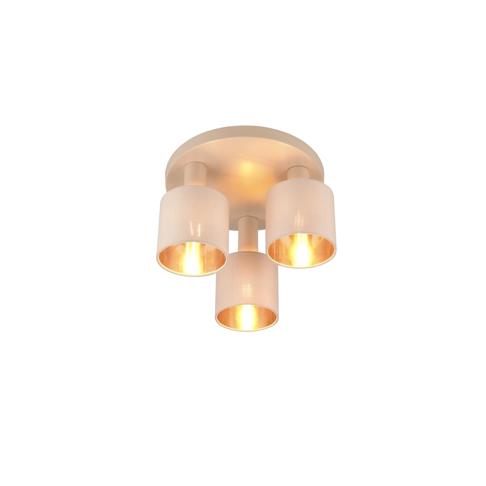 3-Licht Deckenlampe Tommy Sandbraun