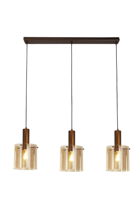 Braune Pendelleuchte Sweden 3-flammig gerade Searchlight 5053423303802