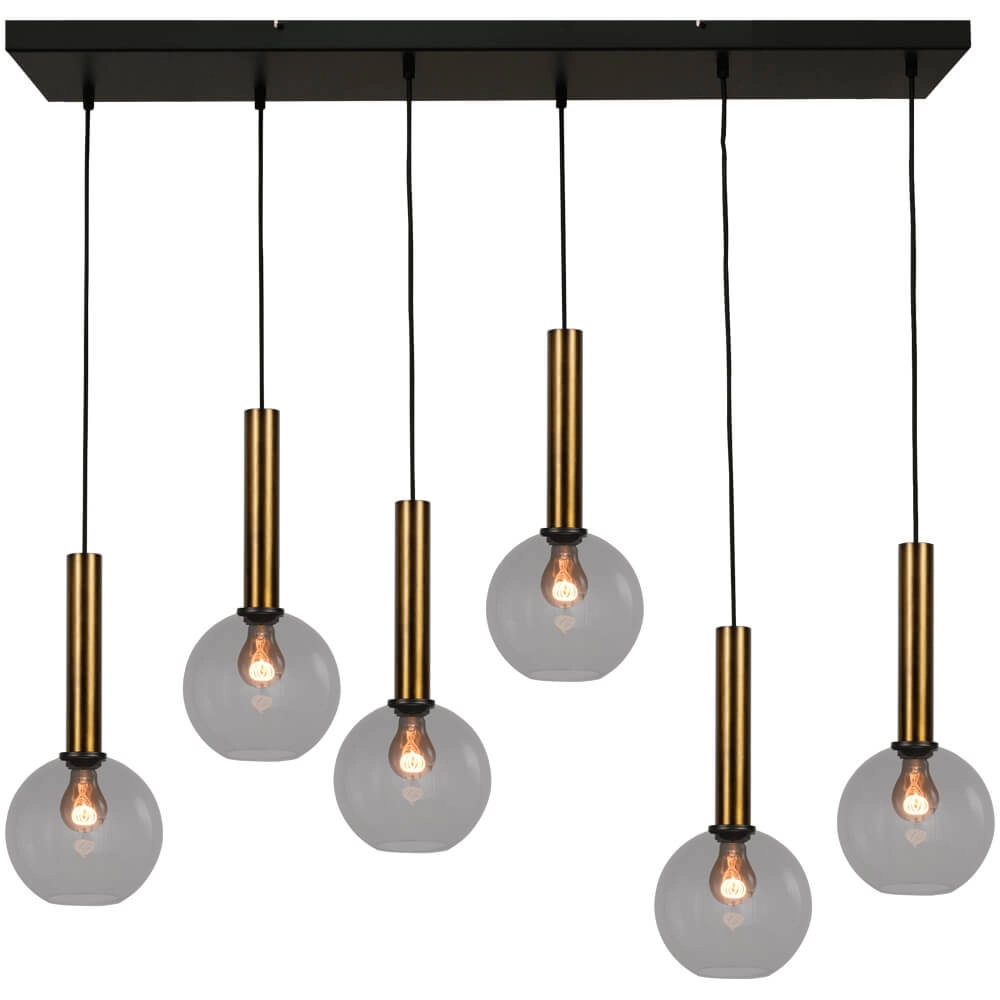 Hängelampe mit 6 Leuchten Bella 2 mit Rauchglas