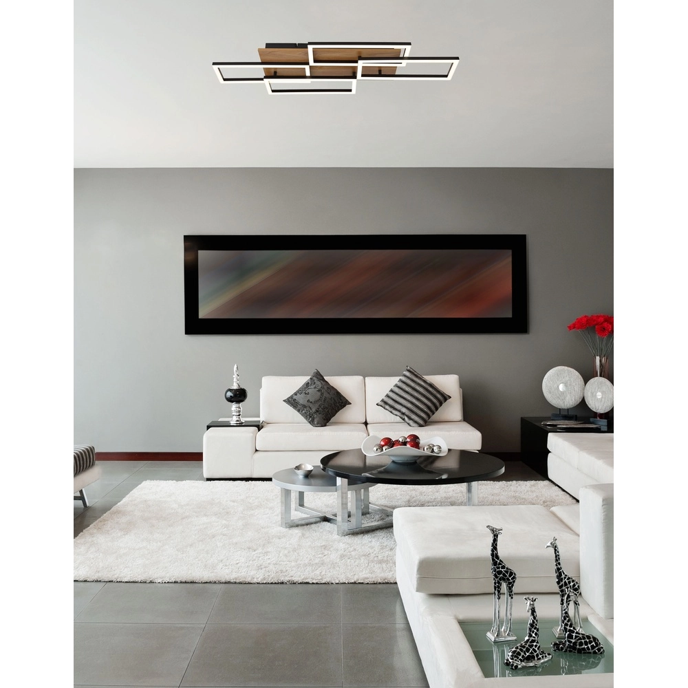 Design-Deckenlampe Jeffry Schwarz mit Holz Globo 9007371533824