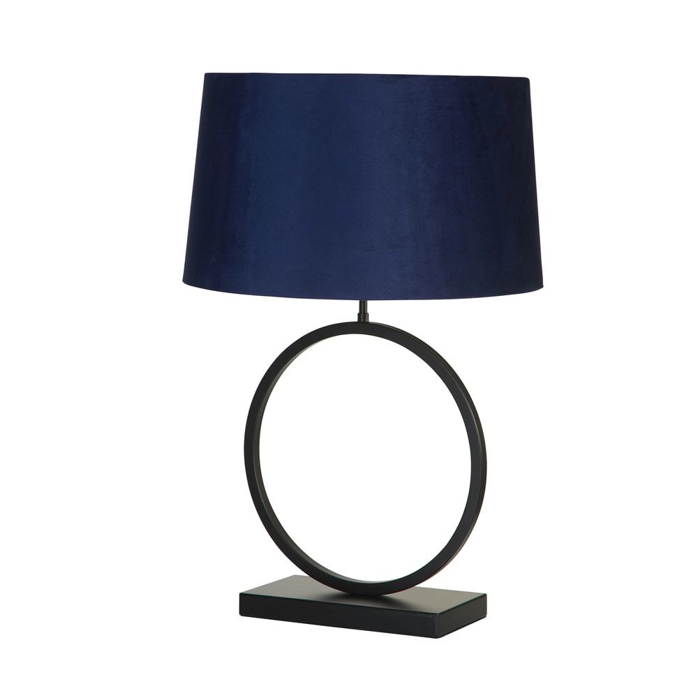 Tischlampe Elegant schwarz mit blauer Kapuze