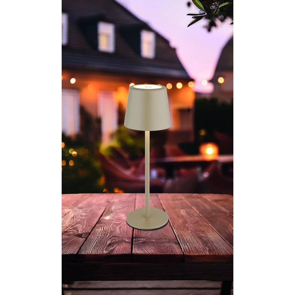 Moderne Tischleuchte Vancouver Sand Braun Wiederaufladbar Globo 9007371525478