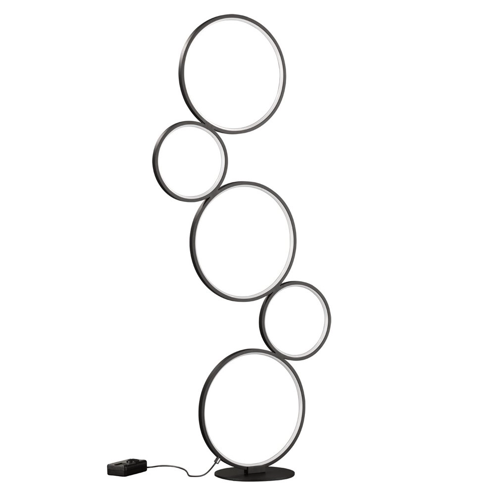 Stehlampe Rondo 5-Ringe schwarz