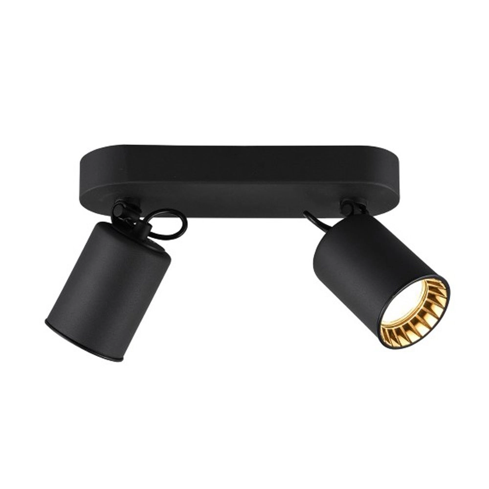 Schwarze Deckenlampe Pago mit 2 Flecken Trio 4017807408249