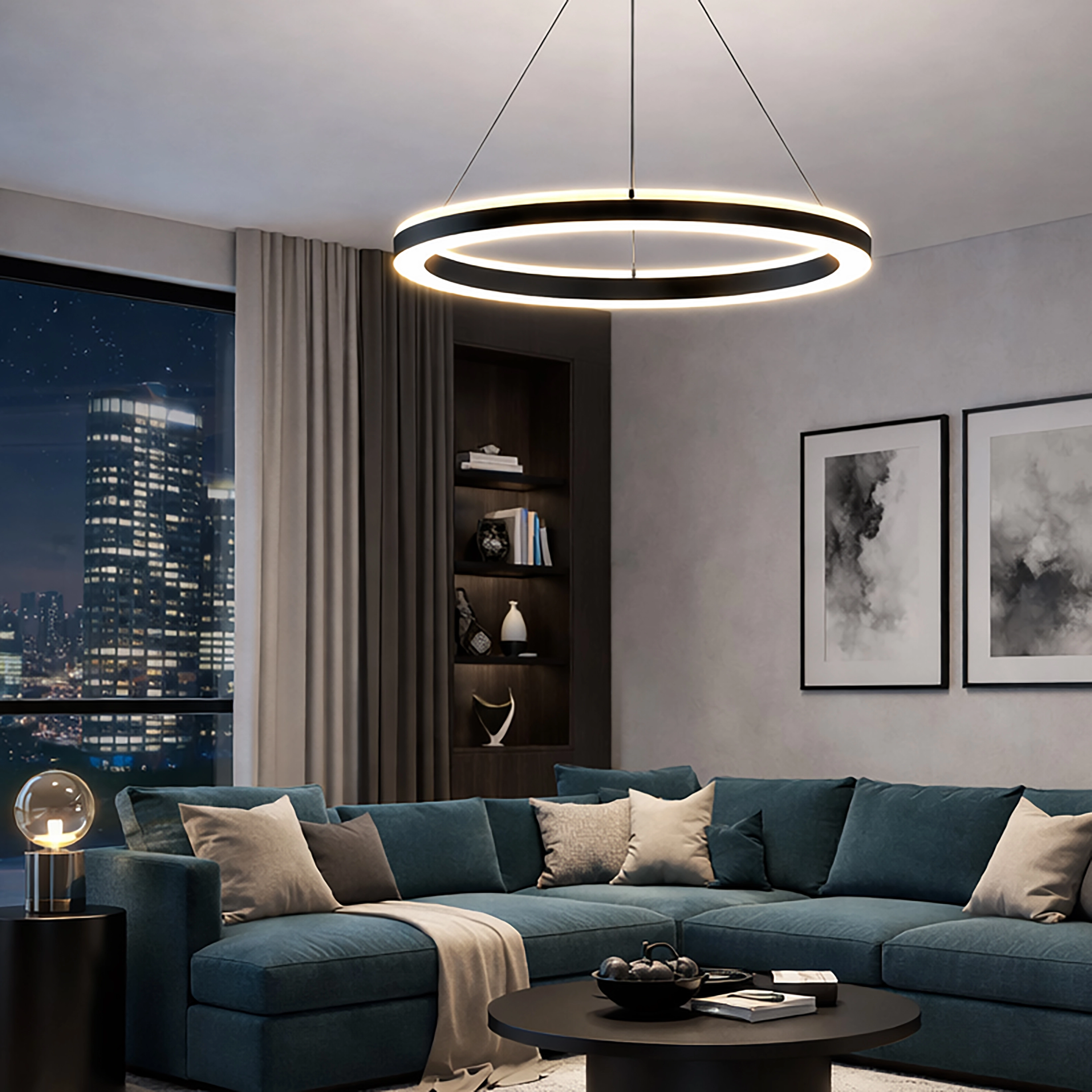 Design-Pendellampe Ada Ø 100 cm schwarz Lyora 5053423315478