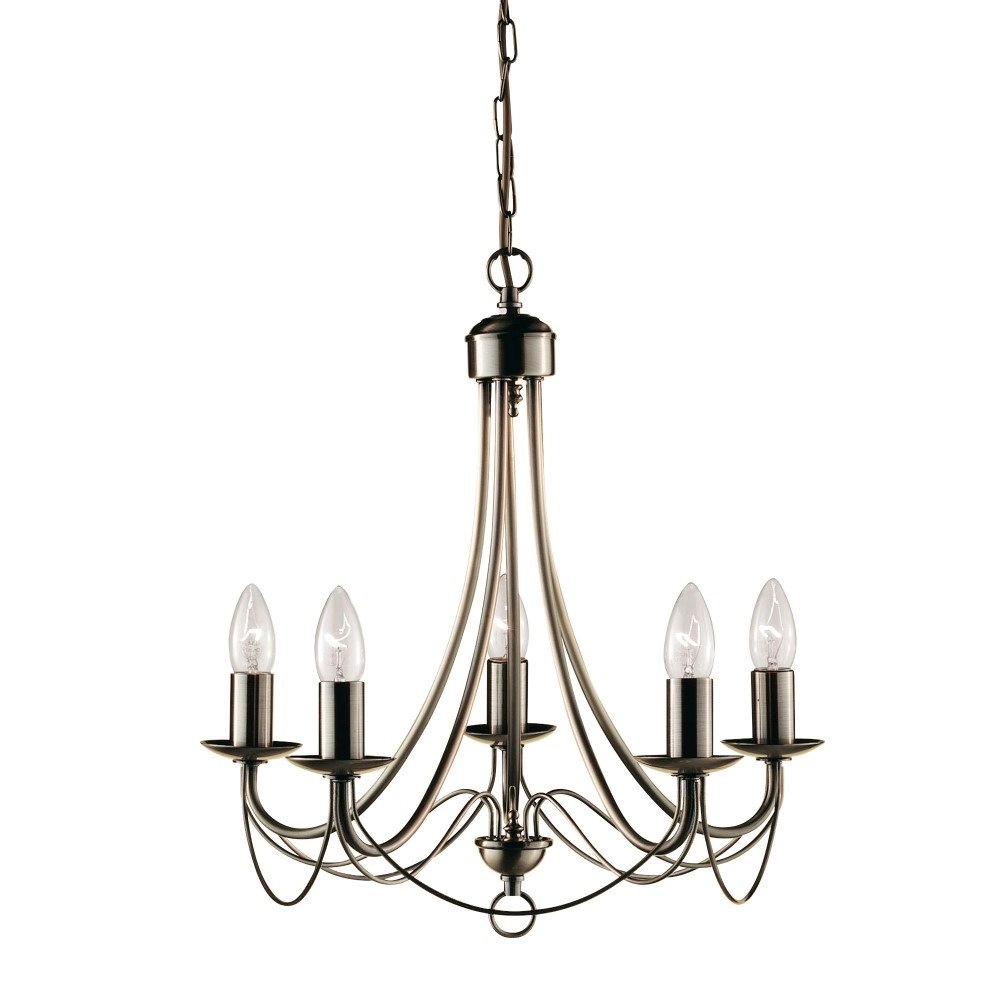 Kronleuchter Maypole 46 cm 5-leichter Matt Bronsbruin Searchlight 5013874300072