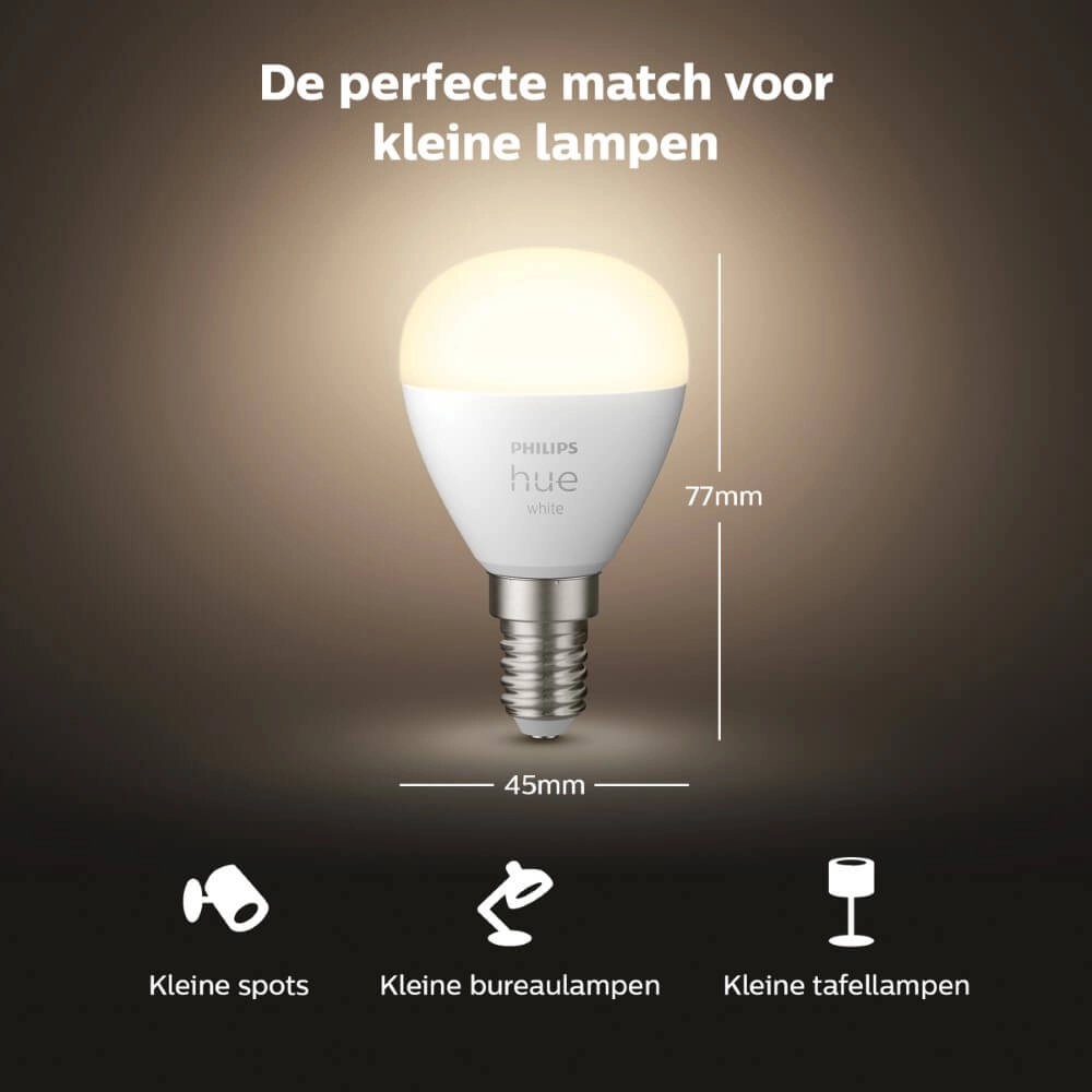 Lichtquellenkugel Hue - E14 - 6W - White 2er-Set Philips 8719514356771