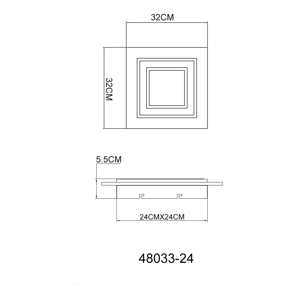 Design-Deckenlicht Jayden Quadrat 32 cm Globo 9007371459049