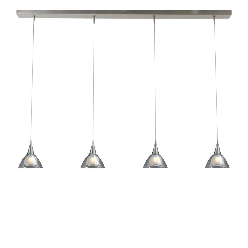 Esszimmerlampe Caterina LED 4-Licht-Edelstahl