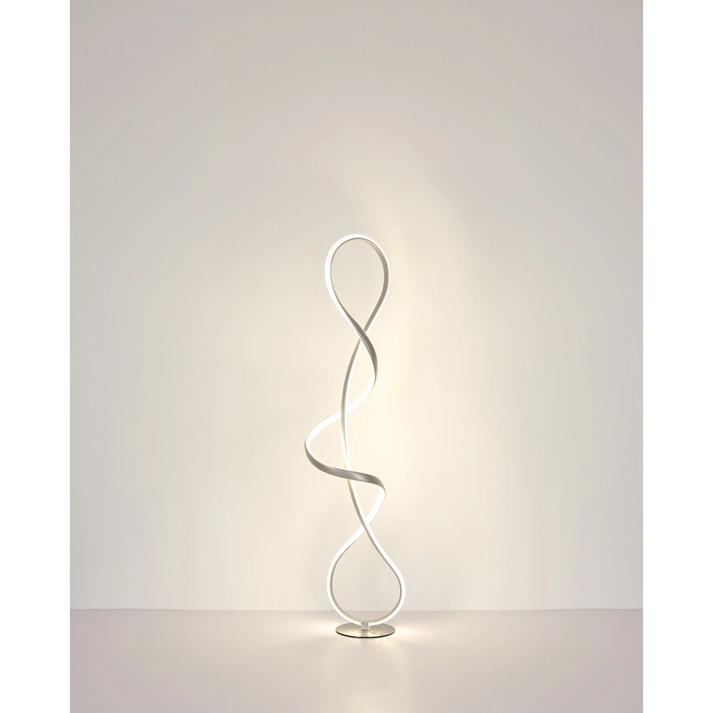 Nickel-Bodenlampe Swirl Moderne Zeit Globo 9007371509331
