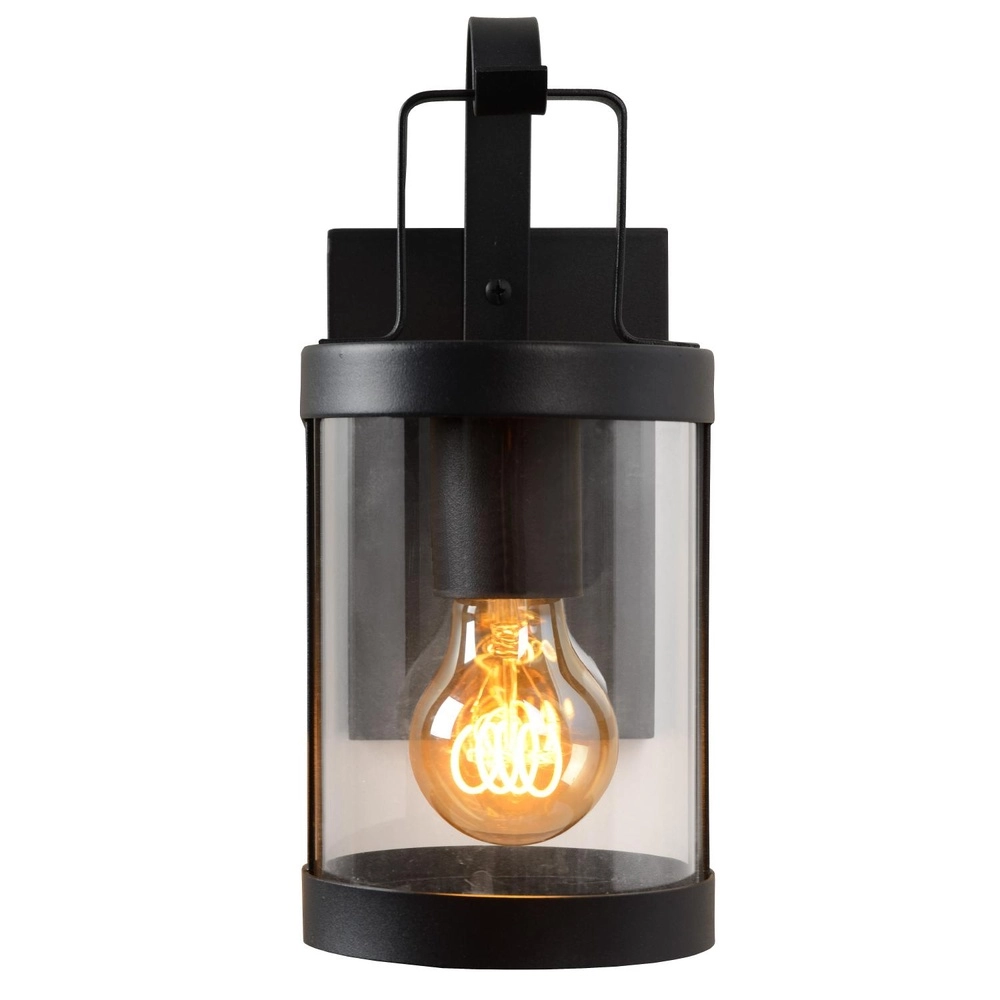 Schwarze Wandlampe Lindelo IP23 Lucide 5411212290366
