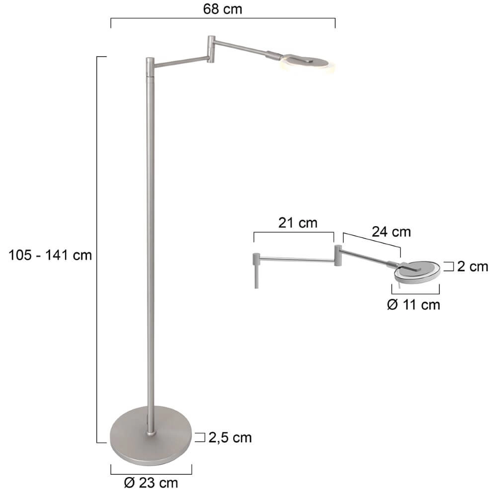 Verstellbare Leselampe Turound Edelstahl Steinhauer 8712746135633