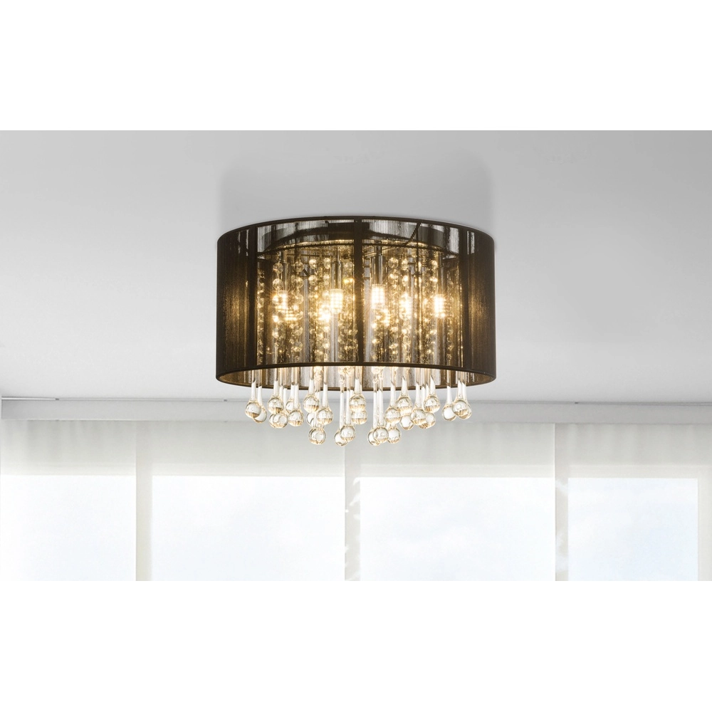 Deckenlampe Bagana Kronleuchter mit schwarzem Farbton Globo 9007371367252