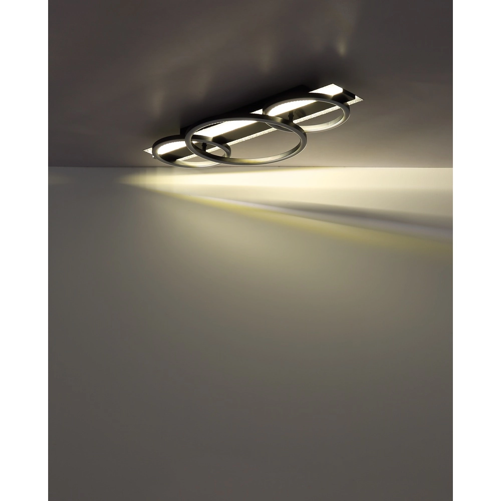 Schwarze Deckenlampe Norberto 3 Ringe in Folge Globo 9007371569830