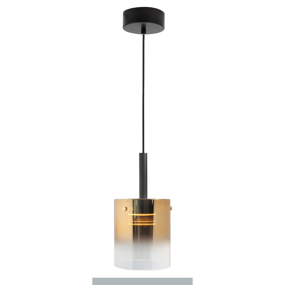 Pendelleuchte Salerno schwarz mit Goldglas