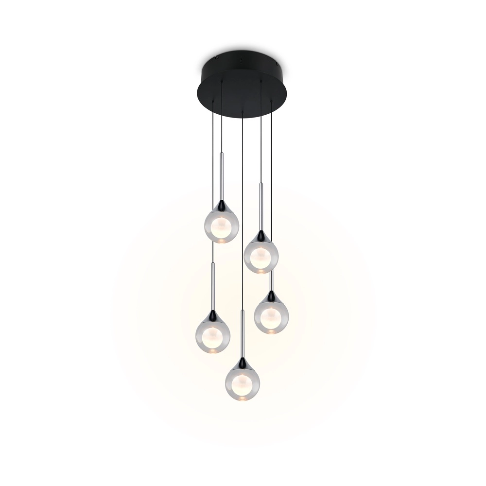 Moderne Pendellampe Calista 5-Licht Chrom