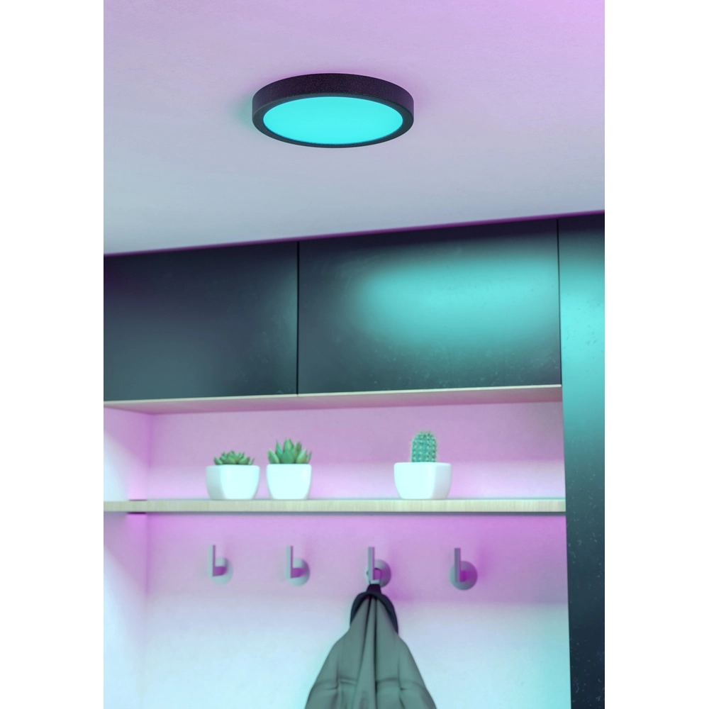 Deckenlicht IP44 Fueva 6-Z rund – schwarz – Ø 21,1 cm Eglo 9008606330485