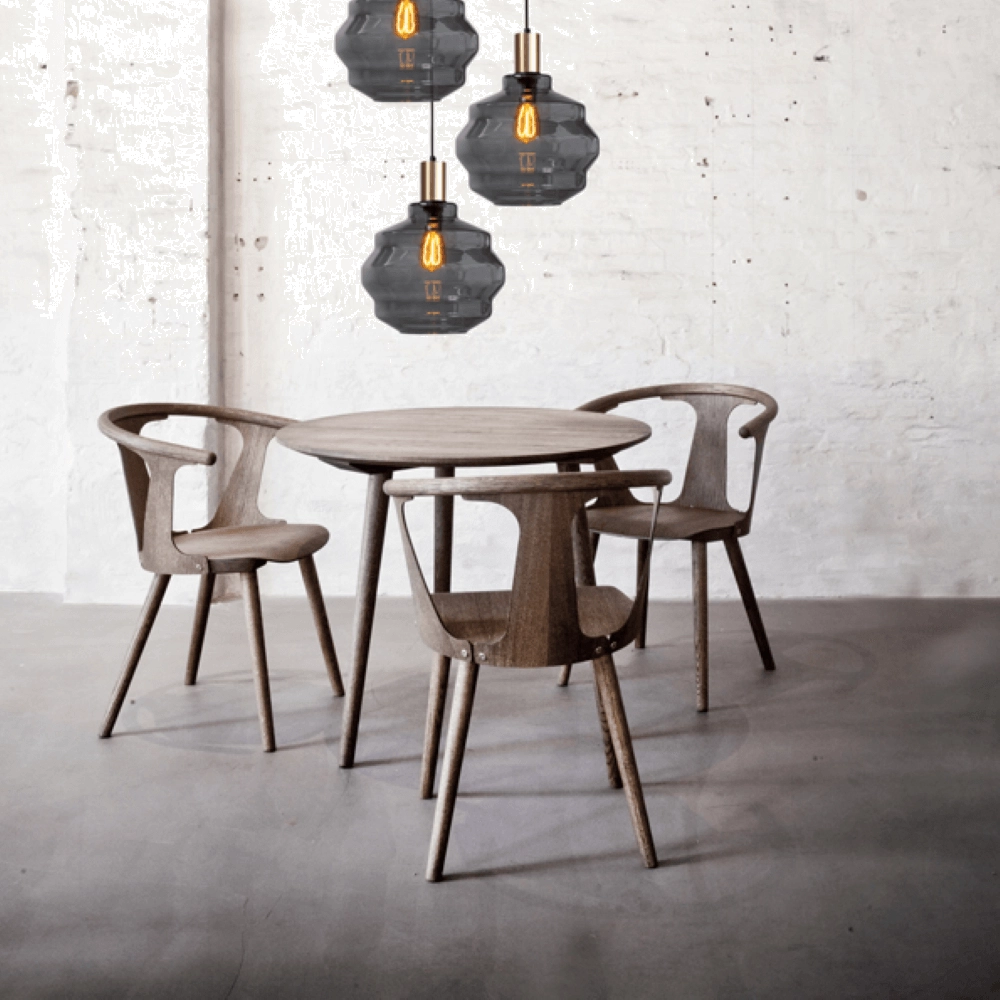 3-flammige Loft-Hängelampe - Gold - Porto mit Kugelrauchgläsern - Ø 30cm Masterlight 8718121270753