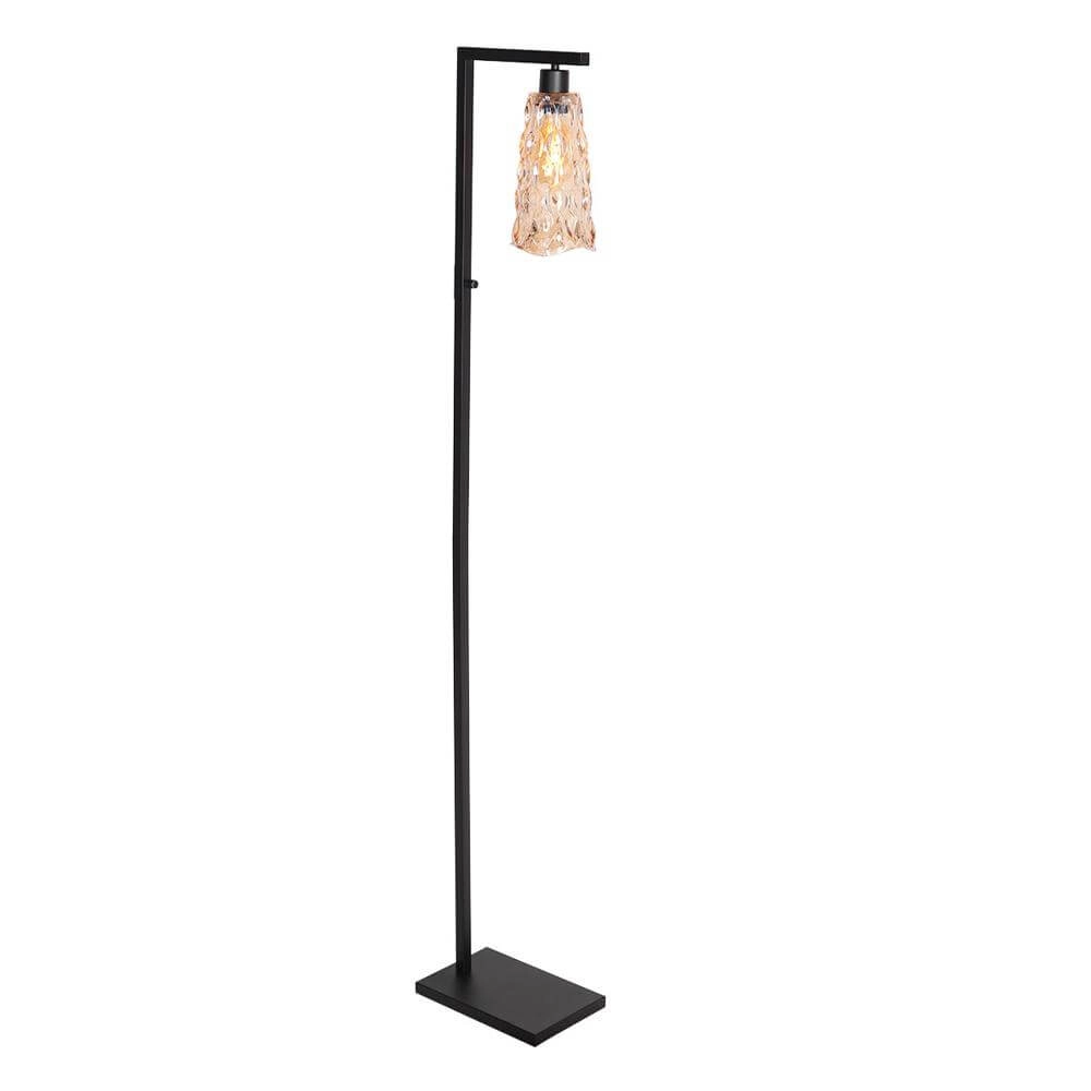 Stehlampe Vidrio schwarz mit Braunglas Steinhauer 8712746173741