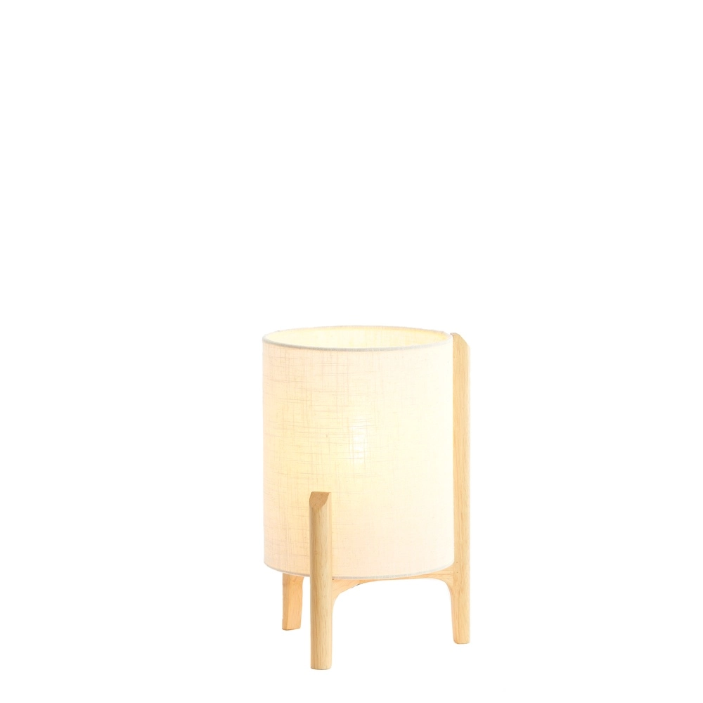 Tischlampe Litto Ø 22 cm – Holzoptik mit Naturleinen Light & Living 8717807792688