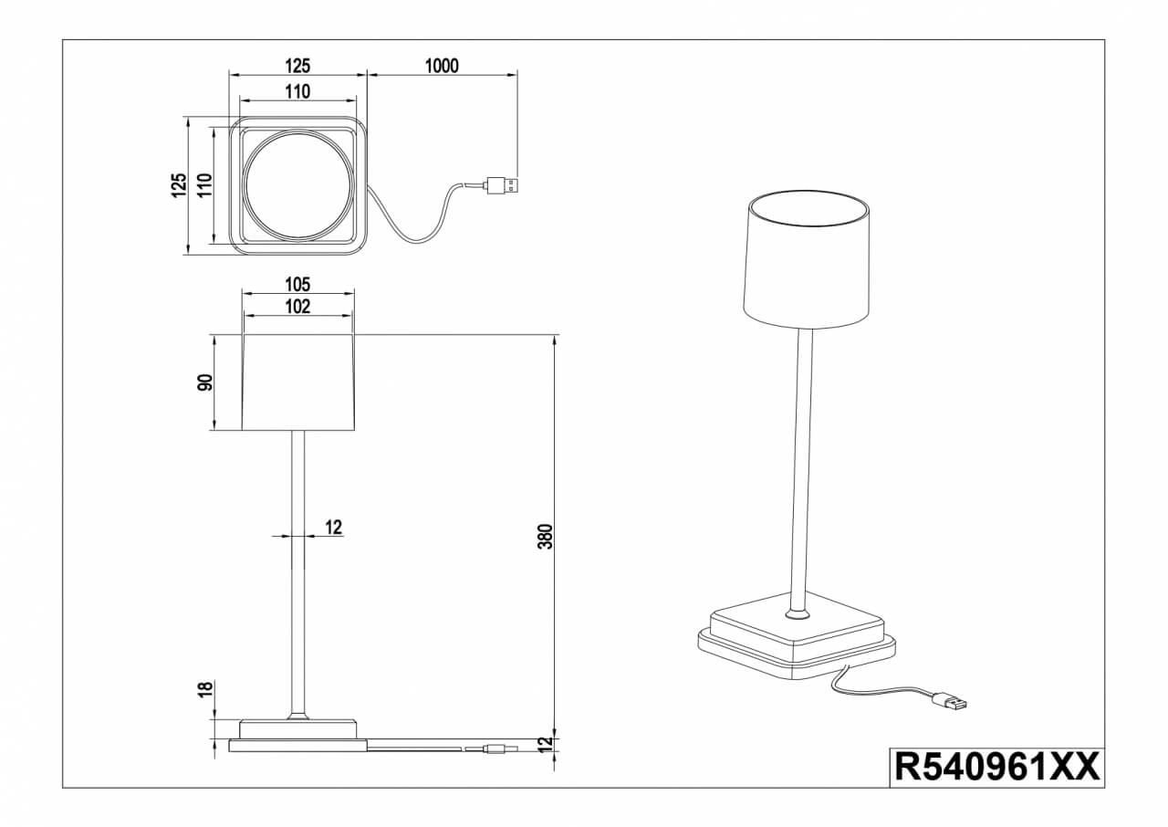 Wiederaufladbare Tischlampe Fernandez Weiß Trio 4017807564327