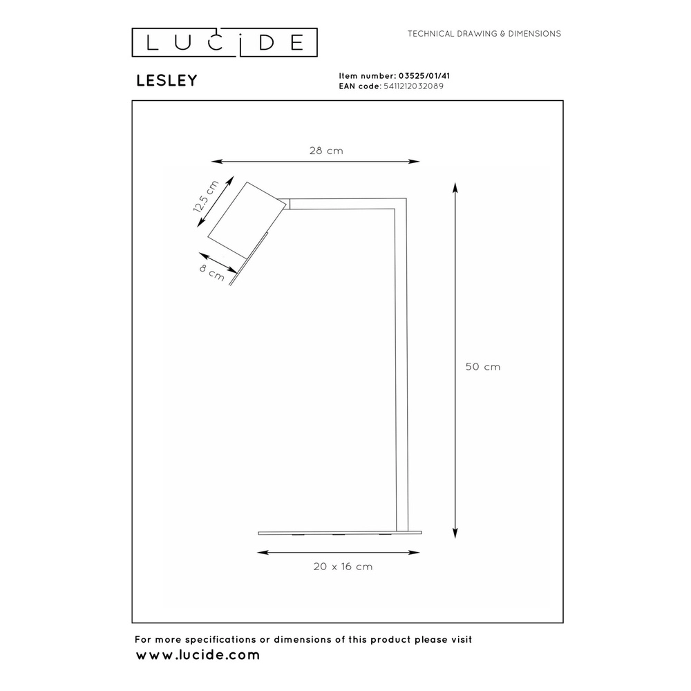 Moderne Schreibtischlampe Lesley Sandbraun Lucide 5411212032089