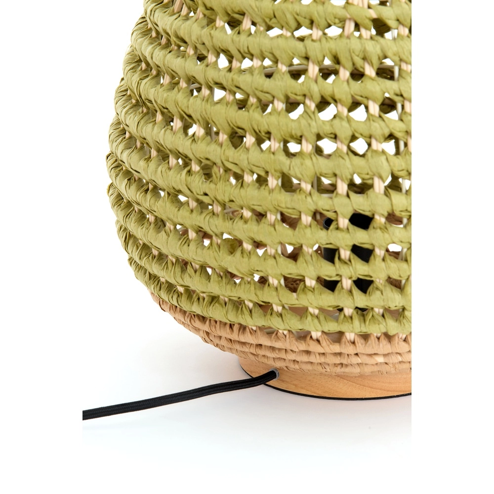 Rattan-Tischlampe Kalipa Ø 32 cm – grünes Rattan Light & Living 8717807760502