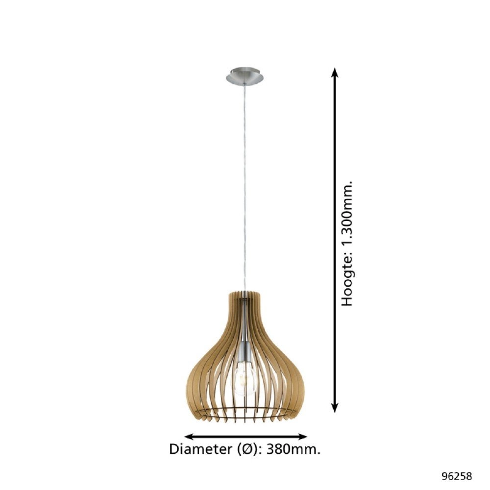Pendelleuchte Tindori 38 cm hellbraunes holz Eglo 9002759962586
