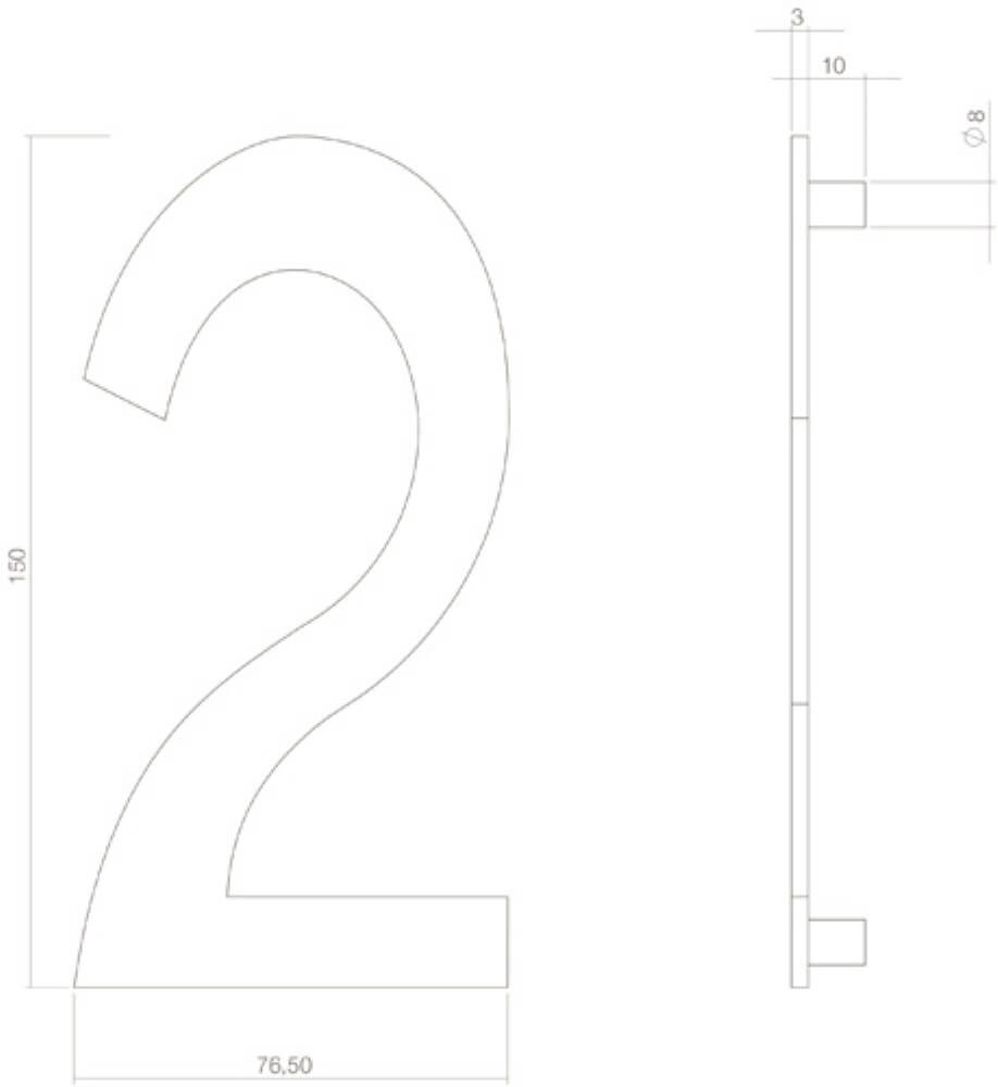Hausnummer 2 Numbra schwarz Intersteel 8714186400715