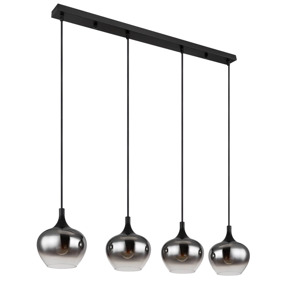 Schwarze Pendelleuchte Maxy 4-flammig gerade Globo 9007371432400