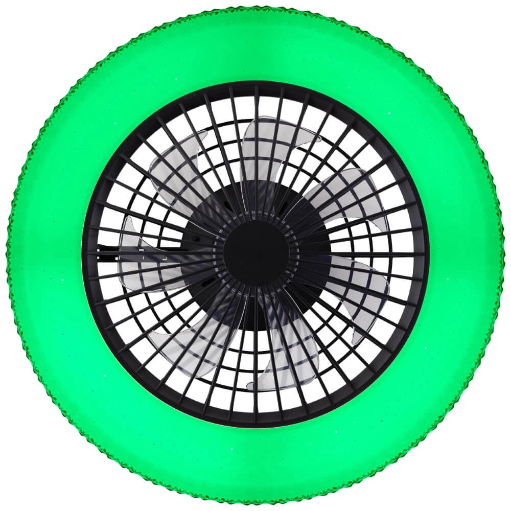 Schwarzer Fächer Badria mit RGB-Funktion Brilliant 4004353435850