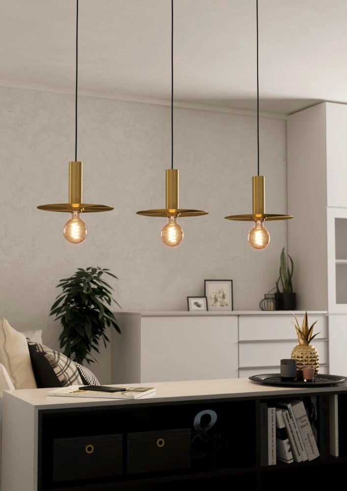 Goldene Hängelampe mit 3 Leuchten Escandell Eglo 9008606273881