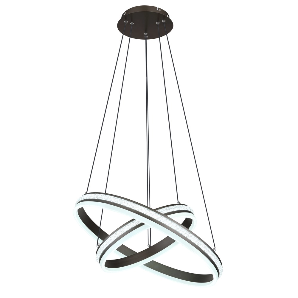 Design-Pendellampe Grouni 2 Ringe mit Titan gebürstet Globo 9007371454990